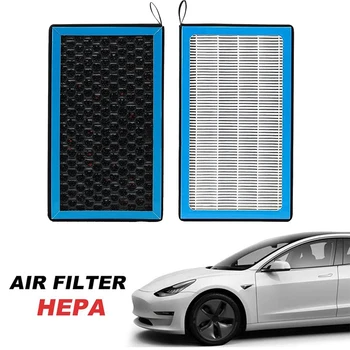 Autós légszűrő HEPA légkondicionáló Tesla Model 3-hoz Model Y nagy áramlású légtisztító, aktív szénnel, 2 csomag