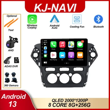 10.1inch Android 13 2Din rádiólejátszó Ford Mondeo 4 mk4 2010 - 2014 E53 X5 M5 Carplay 4G autó GPS ventilátor multimédia Autoradio