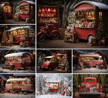 Mehofond Karácsony Piros teherautó hátterek Gyerekek Családi portré Fotózás Kellék Hó jelenet Fenyőfa Karácsonyi háttér Fotóstúdió