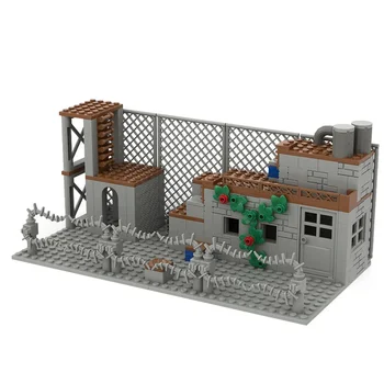 MOC Kis részecske építőelem Játék összeszerelés Katonai kiképzési jelenet Fiúk és lányok Gyermek puzzle kockák Gyermekjátékok