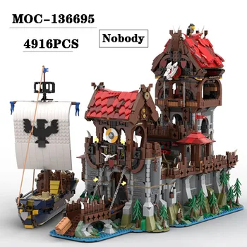 Új MOC-136695 Építési várblokk toldó játék modell 4916PCS felnőtt és gyermek születésnapi karácsonyi játék ajándék dekoráció