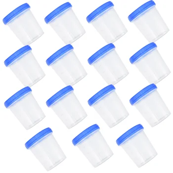 15db Mintapoharak Mintatárolók Mintapoharak csavarral a fedelükön 120 ml-es beosztással ellátott laboratóriumi poharak Mérőpoharak
