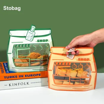 StoBag 50db Candy snack csomagolás Ziplock táskák tasakok Stand Up Aranyos gyerekek műanyag rajzfilm élelmiszer lezárt újrafelhasználható tároló zseb