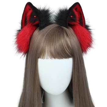 2XPC rajzfilm macska fülek fejpánt és farok jelmez kellékek Halloween Party Unisex