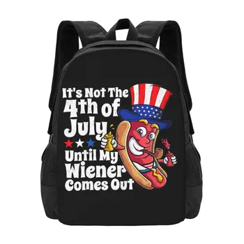 Férfi vicces Július 4-én kijön a Hot Dog Wiener együttműködési hátizsák Nagy kapacitású aranyos összecsukható ruhák hátizsákok