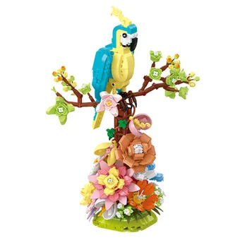 YYDS! Kreatív és érdekes városi állat papagáj virág bonsai tégla lakberendezés dísz gyermekjáték ajándékok gyerekeknek
