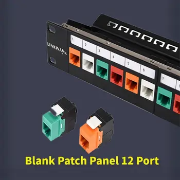 10 hüvelykes 12 port CAT6 moduláris patch panel hálózati elosztókerettel Szekrénykezelés 12db RJ45 szerszám nélküli trapézkő csatlakozó