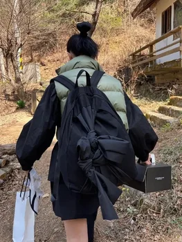 Japán haradzsuku csomózott íj esztétikus női hátizsák 2023 Új divatfülke iskolai hátizsák Minden mérkőzés Nagy kapacitású utazótáska