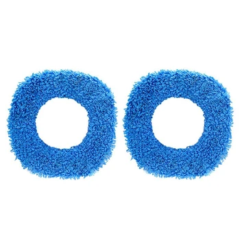 2X eldobható felmosó, mosható tartós csere mikroszálas párnák por push mop kendő száraz és nedves porszívóhoz, kék