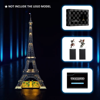 JOY MAGS LED fénykészlet 10307 Eiffel-torony építőelem-készlethez (NEM tartalmazza a modellt) Kockák játékok gyerekeknek
