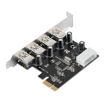 PCI-E adapterkártya PCI Express - 4XUSB3.0 nagy 4Pin grafikus kártya tápkábel bővítőkártya