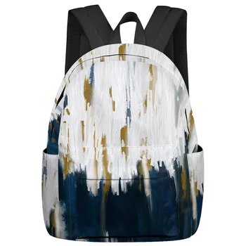 Kék olajfestmény Absztrakt geometriai textúra Divat Női hátizsák Utazási könyv táskák Laptop hátizsákok Utazási hátizsák Iskolatáska