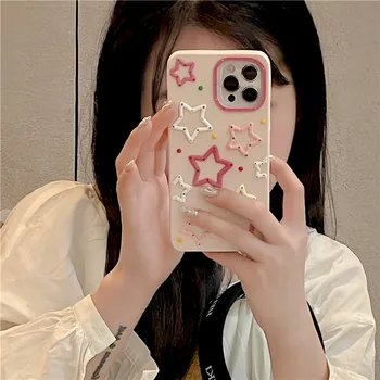 Luxus Pop Rajzfilm Ötszögletű csillag rózsaszín telefontok iPhone 14 13 12 i11 Pro XS Max XR X 13pro puha szilikon védőtok