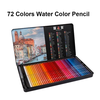 Professzionális színes ceruzák 72 szín vízben oldódó színes ceruzakészlet vasdobozzal graffiti színező művészeti kellékekhez