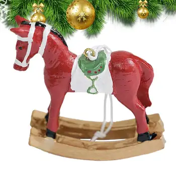 Gyanta karácsonyfa díszek medál festett ló Gyűjthető figurák Gyanta DIY kézművesség Karácsonyfa dekoráció Ló medálok