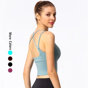 Ugyanazon a nyáron új meztelen bőrbarát jóga LuluLemonS ruhamellény sport futás ütésálló mellény camisole női mellény