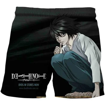 Summer Men Shorts Death Note Anime 3D Print Unisex Beach Shorts Casual Streetwear Harajuku Style Fitness rövidnadrág Short Homme