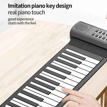 KONIX Összecsukható 61 billentyűs zene Elektronikus billentyűzet Elektromos digitális feltekerhető zongora
