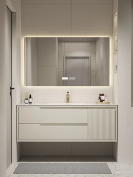 A modern, egyszerű pala varrat nélküli kerámia integrált mosdószekrény, kombinált fürdőszobai mosdó, mosdófülke testreszabása