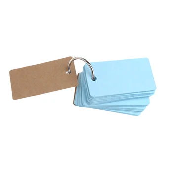 Kraft papír iratrendező gyűrű Egyszerű flip kártyák Tanulmányi emlékeztető párnák DIY írószer csepphajó
