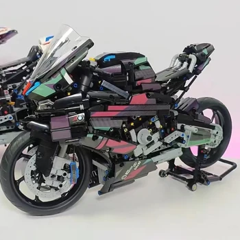 Cyberpunk Motorkerékpár építő modell blokkok Moto Road Racer Építőkockák Születésnapi ajándékok Játékok gyerekeknek Fiúk Gyermekek Felnőtt Műszaki