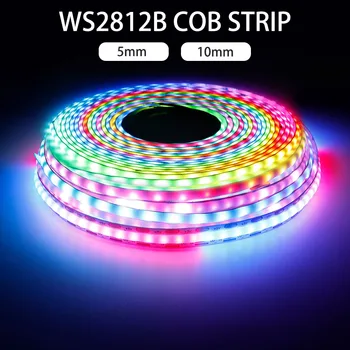WS2812B COB RGBIC Pixels LED szalag egyedileg címezhető 60/100/160Leds/m Fény 5/10mm WS2812 Smart RGB Dream színes szalag DC5V