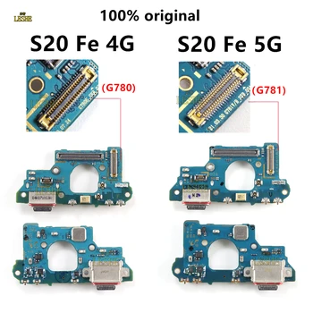 100% eredeti USB töltőport kártya Flex kábel csatlakozó Samsung Galaxy S20 Fe 4G 5G G780 G780F G781 G781B / V mikrofonhoz