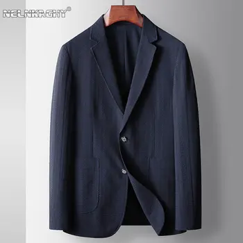 Gentleman Spring Summer Solid Color Full Sleeve Light Luxury Business Suit Férfi ruházat Divatruházat Alkalmi kabát Blazers