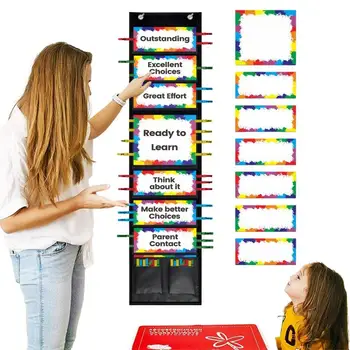 Jó viselkedés diagram Gyermekek Keresés jutalom zsebdiagram diákoknak Multifunkcionális hirdetőtábla színes kártyákkal Fa
