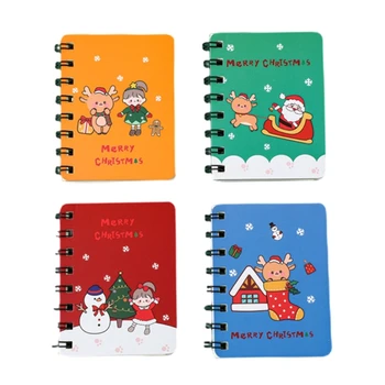 4Db Kis karácsonyi jegyzetfüzetek Ikertekercses kötés Mini notebook Kis írópad diák lánynak és fiúnak Karácsonyi ajándék