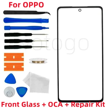  elülső külső üveg képernyő + OCA az OPPO számára Keresse meg az X2 X3 X5 X6 Reno 3 4 5 6 7 8 Pro Plus Lite LCD kijelzős érintőlencsét + cserekészletet
