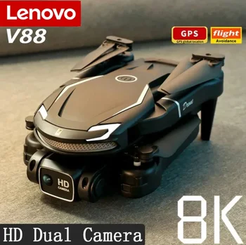 Lenovo V88 Drone 8K 5G Professional HD légi kettős kamera körsugárzó akadályelkerülő drón quadcopter 3500M játék ajándék