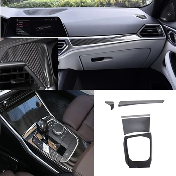5db Real Dry Carbon autó belső kárpitok Középkonzol sebességváltó keret műszerfal Fedél a BMW 3-as G20-as G20 2019-es sorozathoz
