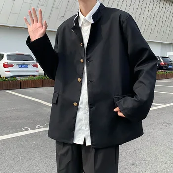 Őszi férfi kínai stílusú alkalmi kabát kis öltöny koreai változat Egységes diákdzseki kis öltöny ifjúsági divatkabát