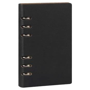 A5 Notebook 6 lyukú PU bőr borítású notebook laza zseb bőr újratölthető notebook iratrendező gyűrűk