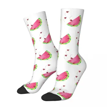 Téli meleg vicces férfi katicabogár görögdinnye nyári mintás zokni lélegző kosárlabda zokni
