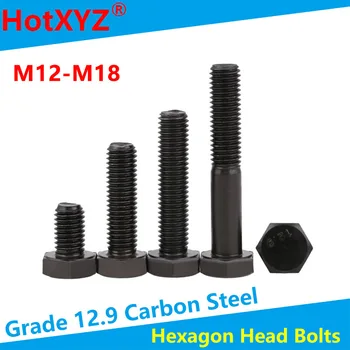 12.9 Grade külső hatlapú csavarötvözet acél Nagy szilárdságú külső hatlapú teljes fogú csavar M12M14M16M18 5db