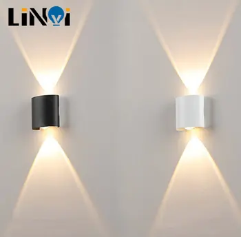  alumínium kültéri LED fali lámpa IP65 vízálló felfelé Fali lámpa otthoni lépcsőhöz hálószoba éjjeli fürdőszoba folyosó Veranda lámpák