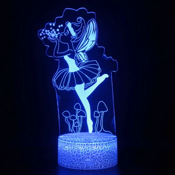 Nighdn Angel 3D illúzió éjszakai fény hálószobához 3d Led Night Lanp USB akril asztali lámpák színváltó karácsonyi ajándék lányoknak