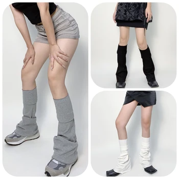 Új stílusos téli meleg pamut lábmelegítők nőknek Lányok kültéri divat Solid térd feletti leggings Lábvédők Lábmelegítők