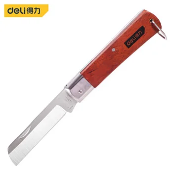 DELI 0070 egyenes pengéjű elektromos kés rozsdamentes acél szerszám mahagóni fogantyú kábel egyenes pengéjű kés