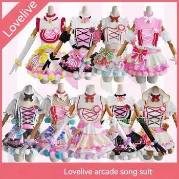 Love Live Tojo Nozomi Fairy Idolized Team Cosplay jelmez Parókák Anime Uniform Christmas Party Stage Pink Women Aranyos Lolita Ruha