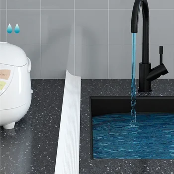 1M-3M konyhai munkalap szilikon vízzáró fürdőszobai dugó hajlítható tartócsík száraz és nedves elválasztó árvízgátak