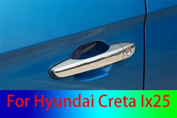 Króm kilincs fedél csésze tál formázás Catch díszítő sapka Autó stílus a Hyundai Creta Ix25 2014-2019 számára