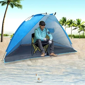 Kültéri hordozható tengerparti napernyő sátor Horgásztúra Kempingsátor esőálló napálló és helytakarékos a kényelmes tárolás érdekében