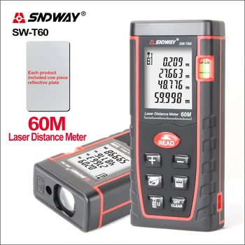 SNDWAY lézeres távolságmérő Mini digitális húsmérő lézeres távolságérzékelő tartomány 60m mérőeszköz eszközkereső SW-T60