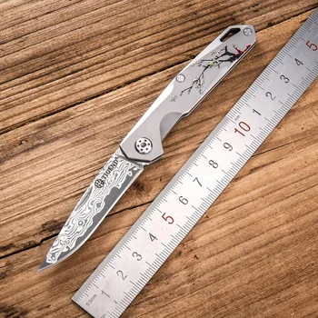 Classic Changfeng Damascus EDC mini önvédelem kültéri forró értékesítés magassági keménységű összecsukható késsel