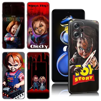 Chucky Doll horrorfilm fekete szilikon telefontok Xiaomi POCO X3 X4 NFC F5 M3 M4 M6 X5 X6 Pro F3 F4 GT 5G C55 C65 M5