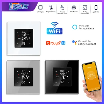 Tuya intelligens termosztát WiFi érintőképernyő Elektromos padlófűtés Vízkazán hőmérséklet-szabályozó Dolgozzon a Google Smart Home szolgáltatással