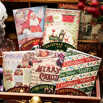 5packs/LOT Karácsonyi albumsorozat retro kreatív dekoráció DIY papír jegyzettömb